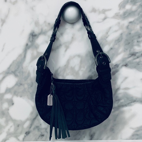 Coach - Black Quilted Nylon Small Shoulder Bag - Picture 6 of 6